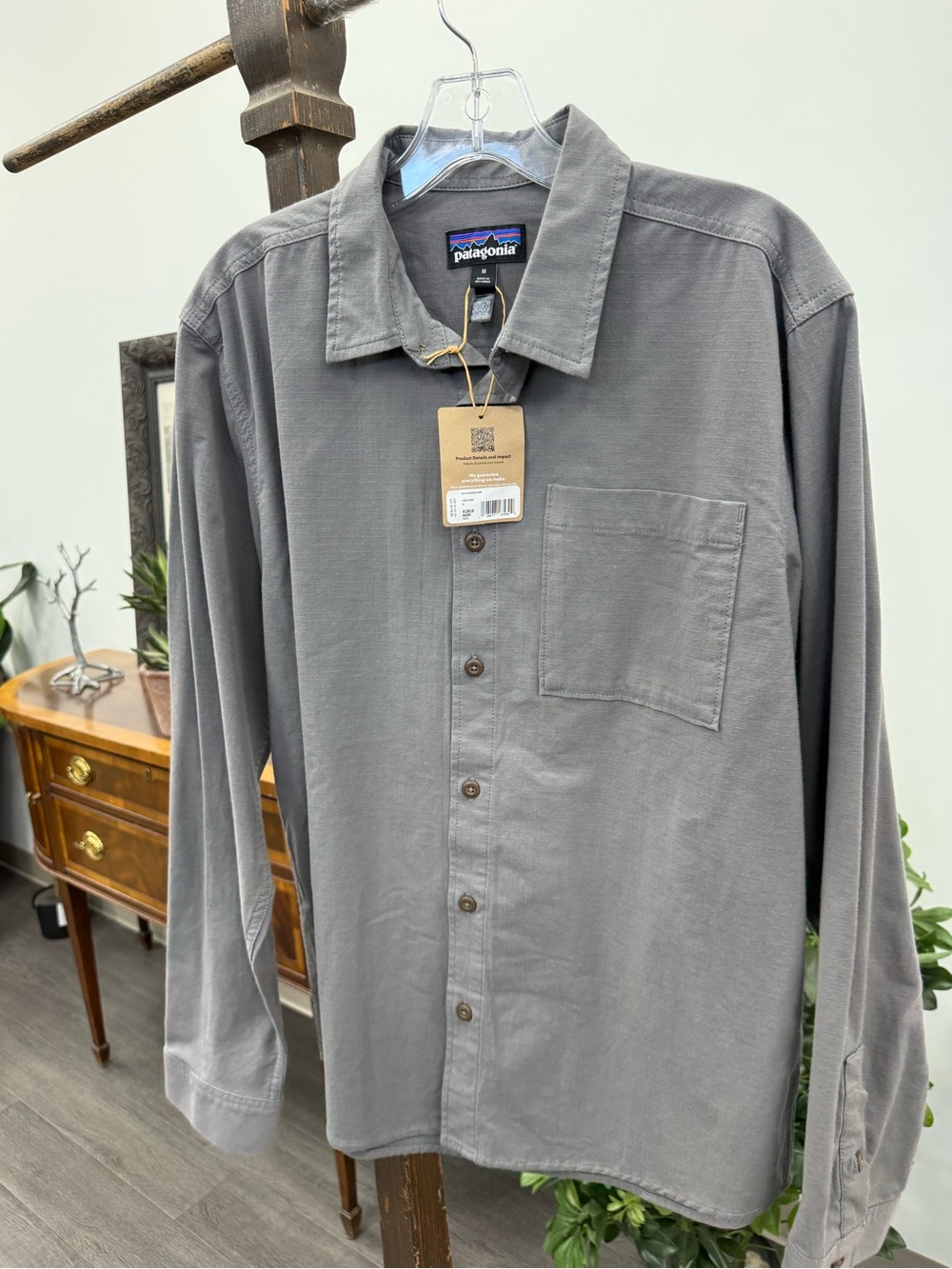 Patagonia Men's Casual Long-Sleeve Button-Down Shirt - Gray